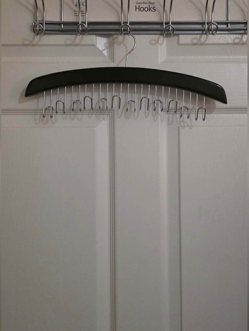 Multi-Tier Tie, Scarf, Jewelry & Belt Hanger in Black with Chrome Hooks